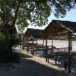Picnic cottages at Pristine Beach